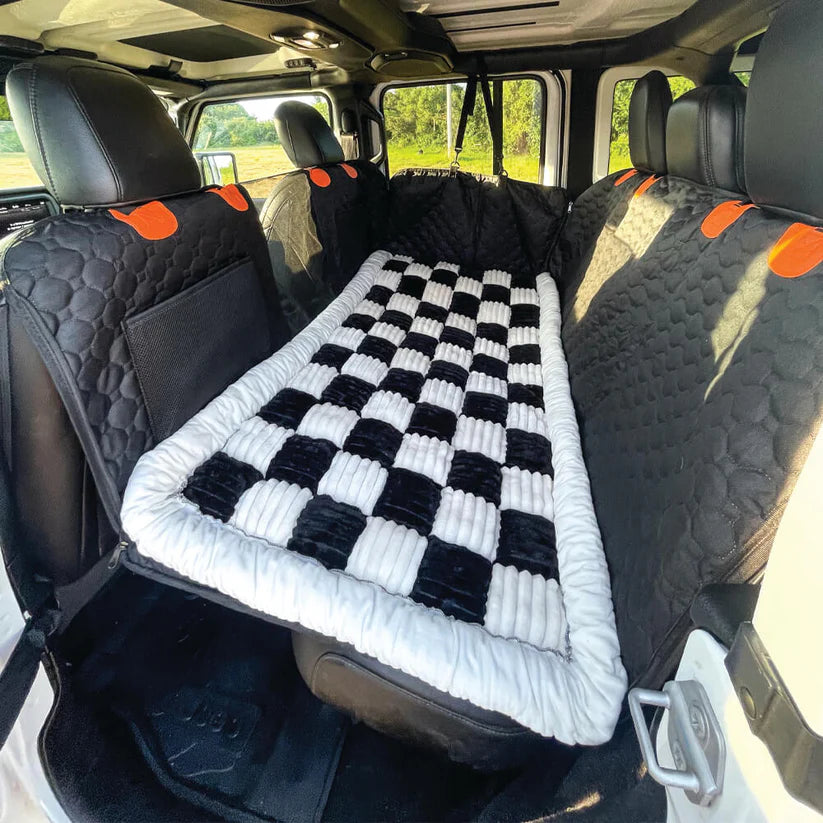 6-In-1 Dog Car Seat Cover for Back Seat, Waterproof Dog Car Hammock with Mesh Window, Non-Slip Pet Backseat Protector for Cars, Trucks and Suvs