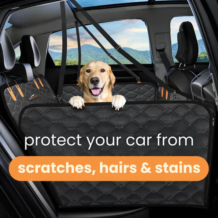 6-In-1 Dog Car Seat Cover for Back Seat, Waterproof Dog Car Hammock with Mesh Window, Non-Slip Pet Backseat Protector for Cars, Trucks and Suvs