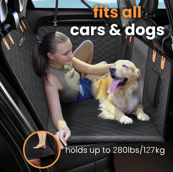 6-In-1 Dog Car Seat Cover for Back Seat, Waterproof Dog Car Hammock with Mesh Window, Non-Slip Pet Backseat Protector for Cars, Trucks and Suvs
